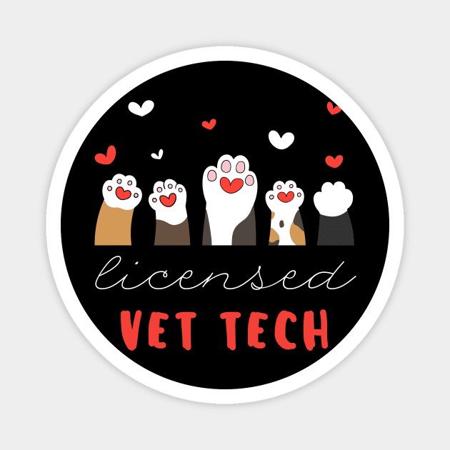 licensed vet tech veterinary technician Magnet by  WebWearables